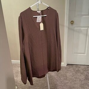 JODIFL Brown Textured Blouse